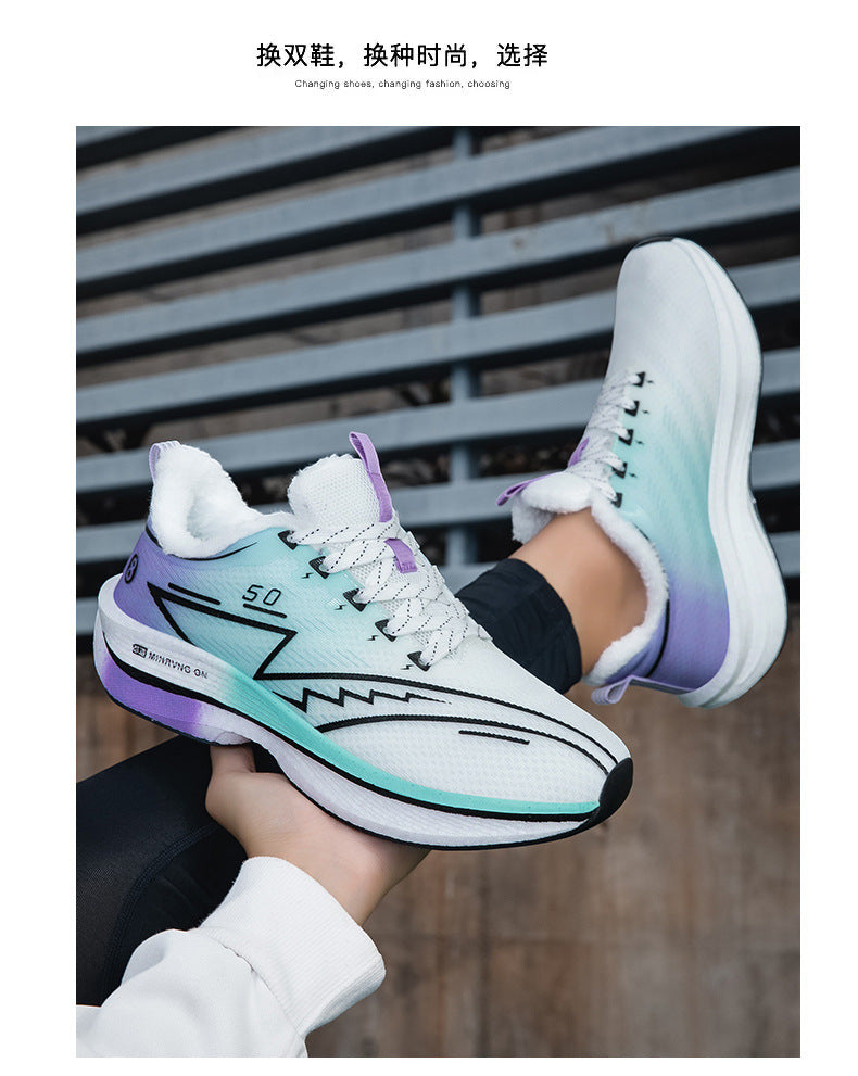 Red Rabbit8PRO Fleece-Lined Warm Running Shoes Outdoor Sports Casual Lightning Men and Women Real Explosive Carbon Plate Anti-Slip Running Shoes