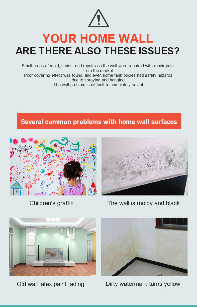 Tik Tok Same Style Small Roller Brush Paint Odorless Wall Repair Paste for Dirt and Graffiti, Latex Paint Repair