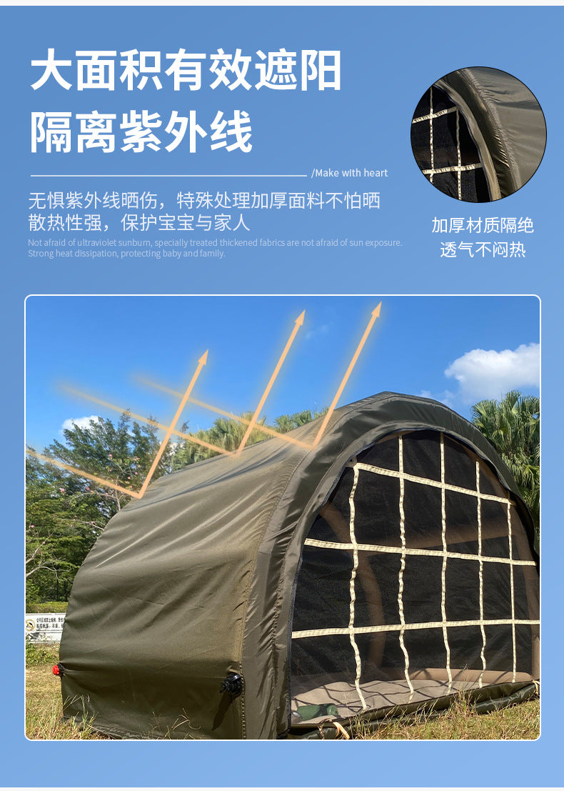 New Product Outdoor Camping Inflatable Tent Sunshade Sun Protection Rainproof Travel Car Roof Tent Semi-Circular Tent