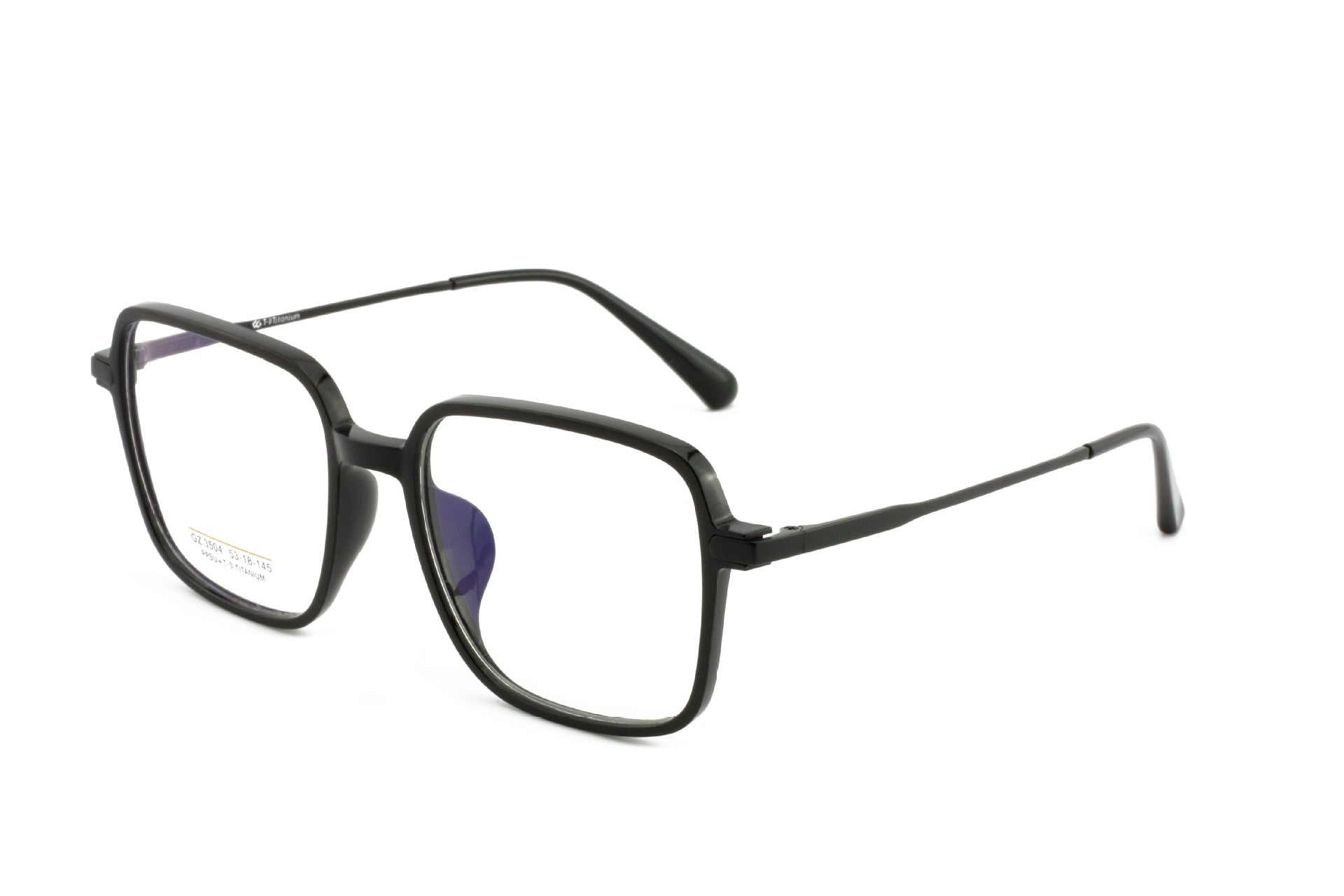 Men's and Women's Half Titanium Eyeglass Frames Polygonal Internet Celebrity Frames Natural Look Fashionable Lightweight Thin Frame