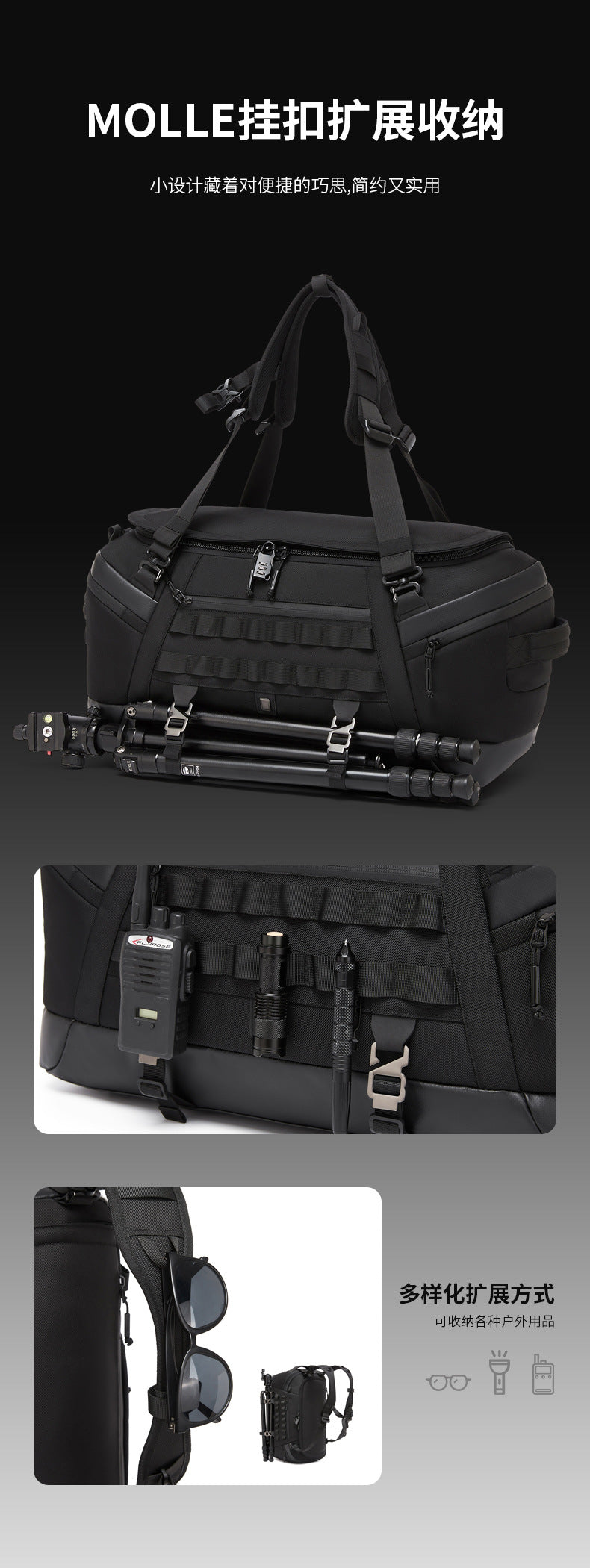 Men's Travel Bag Multifunctional Sports Fitness Bag Large Capacity Waterproof Travel Bag Business Trip Handheld Backpack