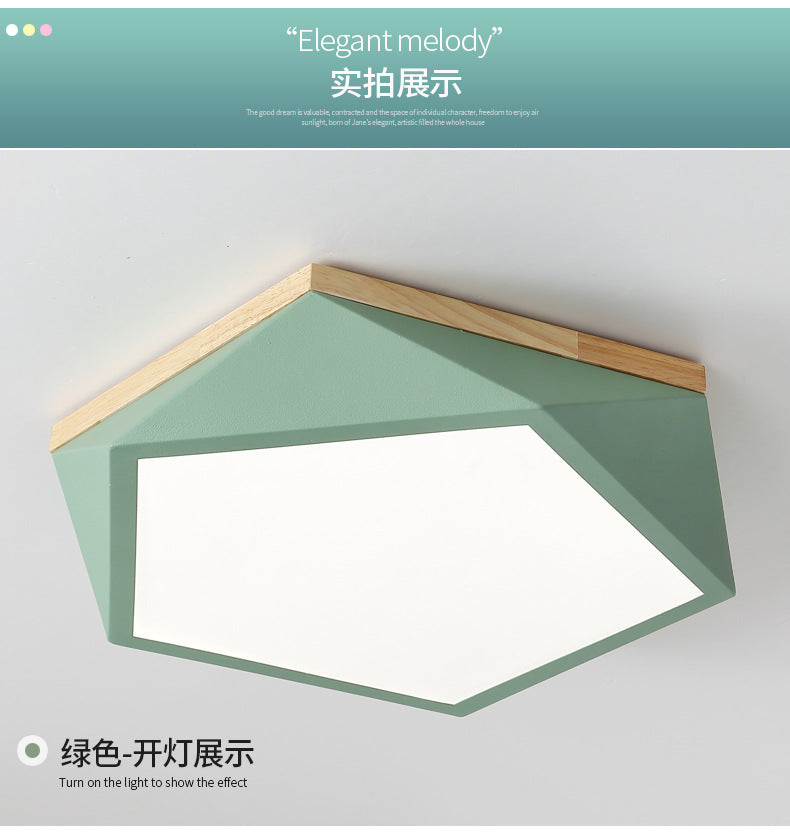 Creative Geometric Ceiling Light led Bedroom Lamp Nordic Creative Boys Girls Children's Room Lamp Iron Art Living Room Lamp