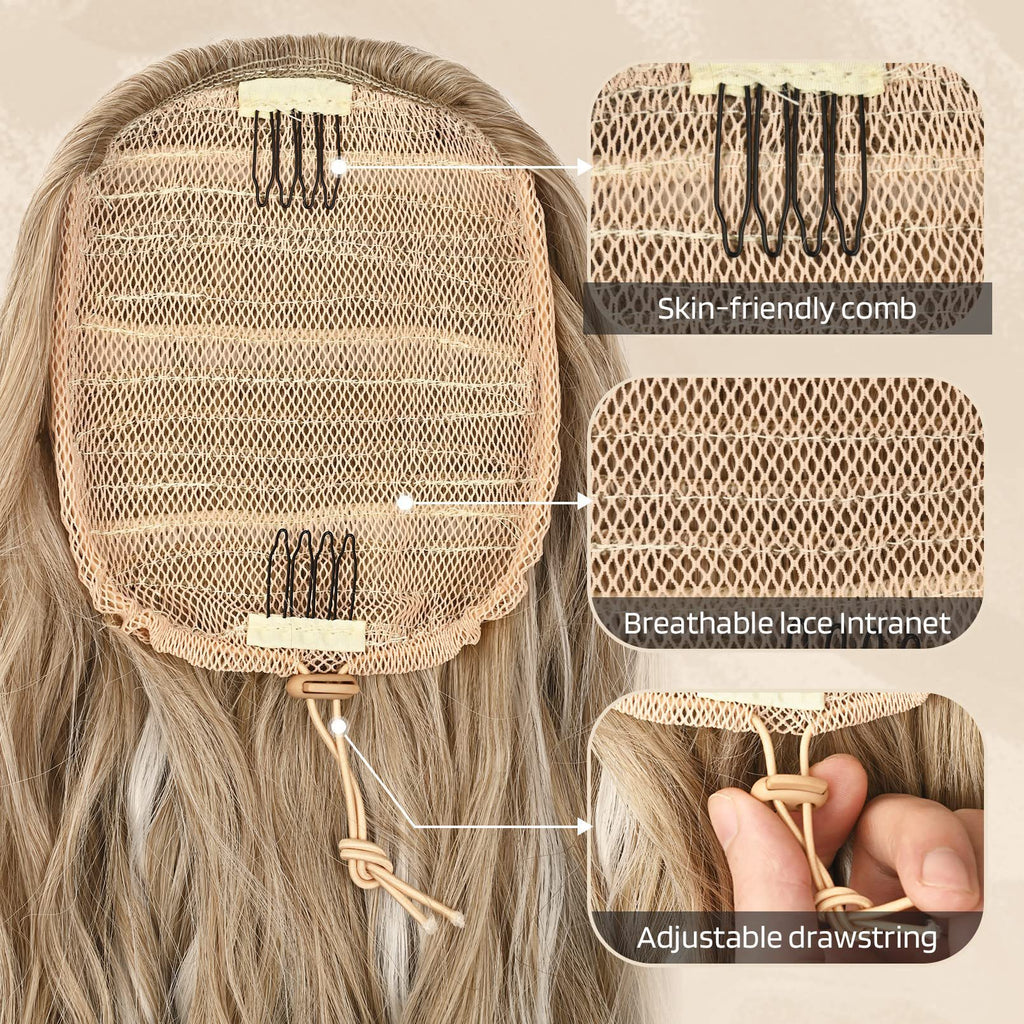 Wig Ponytail Hair Extension 20 Inch Drawstring Ponytail Hair Extension Women's Long Curly Hair Ponytail