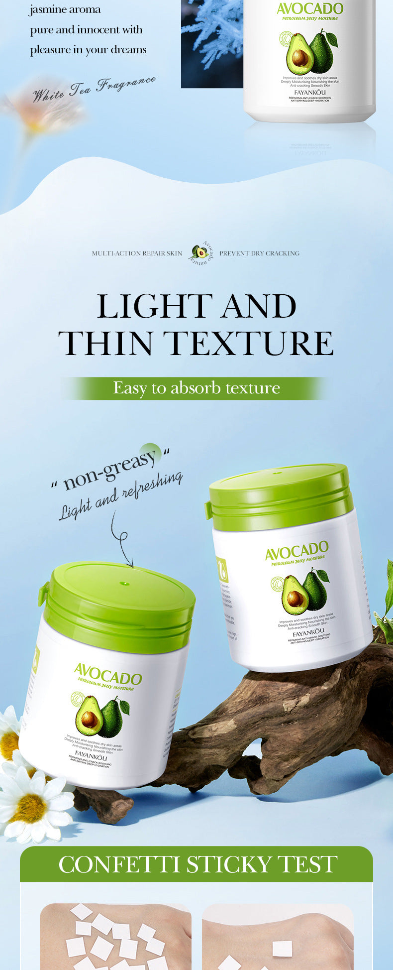 Full English Avocado Repair Cream FAYANKOU Vaseline Soothing Anti-Cracking Moisturizing Lotion  Wholesale