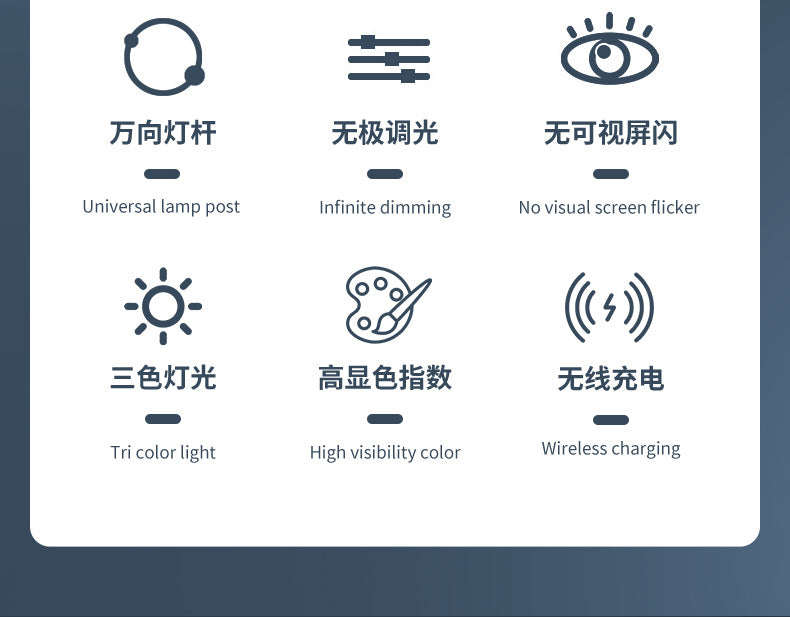 LED Desk Lamp Eye Protection Desk Student Bedroom Home Bedside Lamp Simple Business Desk Lamp Wireless Charging Desk Lamp Wholesale