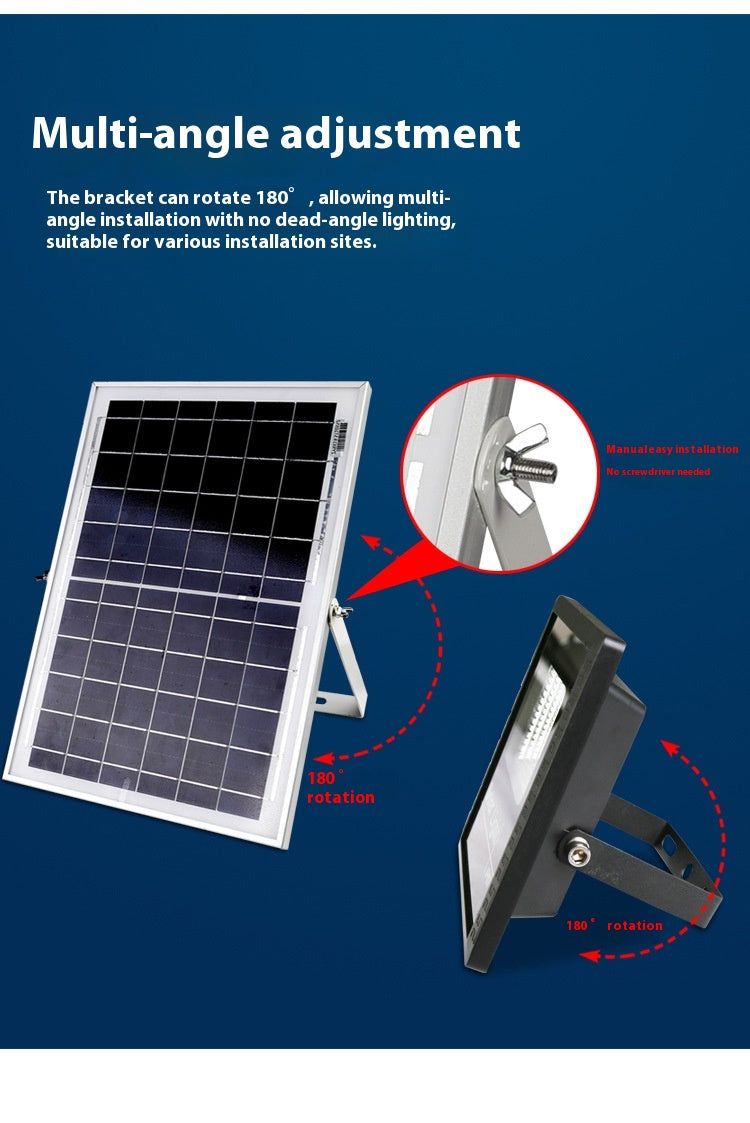 IP67 Outdoor Waterproof Solar Flood Light Intelligent Automatic Lighting in the Dark Yard Community Street Light