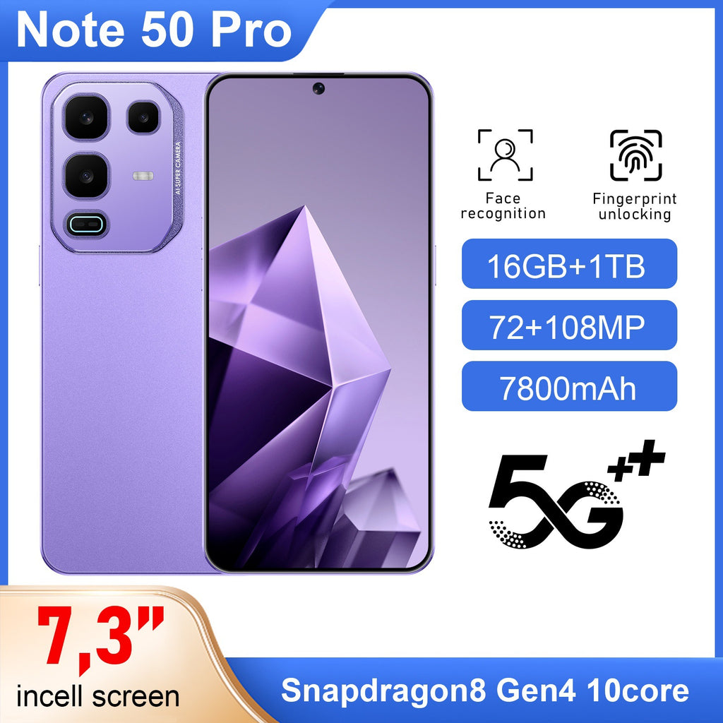 Bestselling Mobile Phone Note 50 Pro Android Phone7.3Large Screen16+1T Smartphone compatible