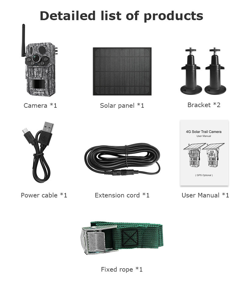 Camouflage Outdoor Forest Solar4G Camera GPS Positioning Outdoor Detection Night Vision Animal Detection Camera