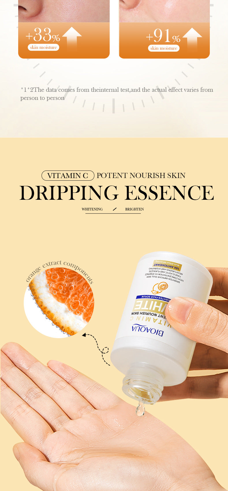 All English Vitamins C Whitening Skin Care Set BIOAOUA Cleansing and Moisturizing Five-Piece Set  Wholesale