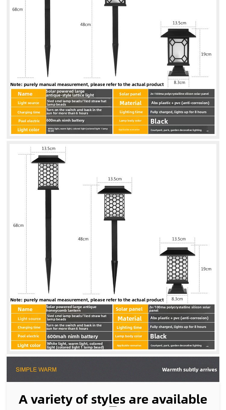 New Solar Lawn Light Garden Light Outdoor Waterproof Garden Villa Ground Light Landscape Decoration Dual-use Street Light