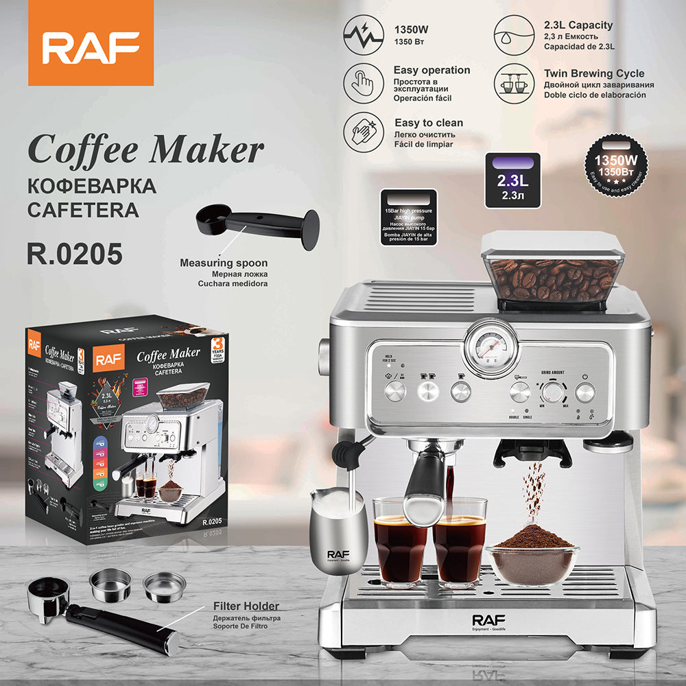 RAF European Standard Small Italian Semi-Automatic Steam Milk Frother Coffee Machine Household Integrated Coffee Maker0205