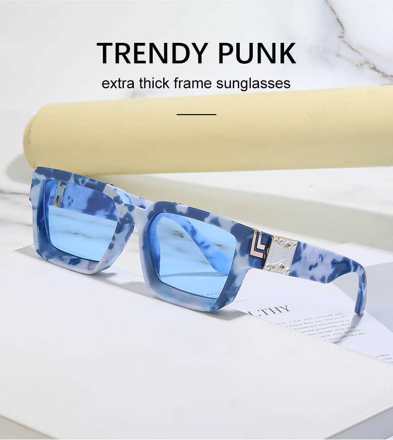 0k Billionaire Style Sunglasses Men Fashion Internet Celebrity Sunglasses Women High-end Glasses Square Frame Sunglasses