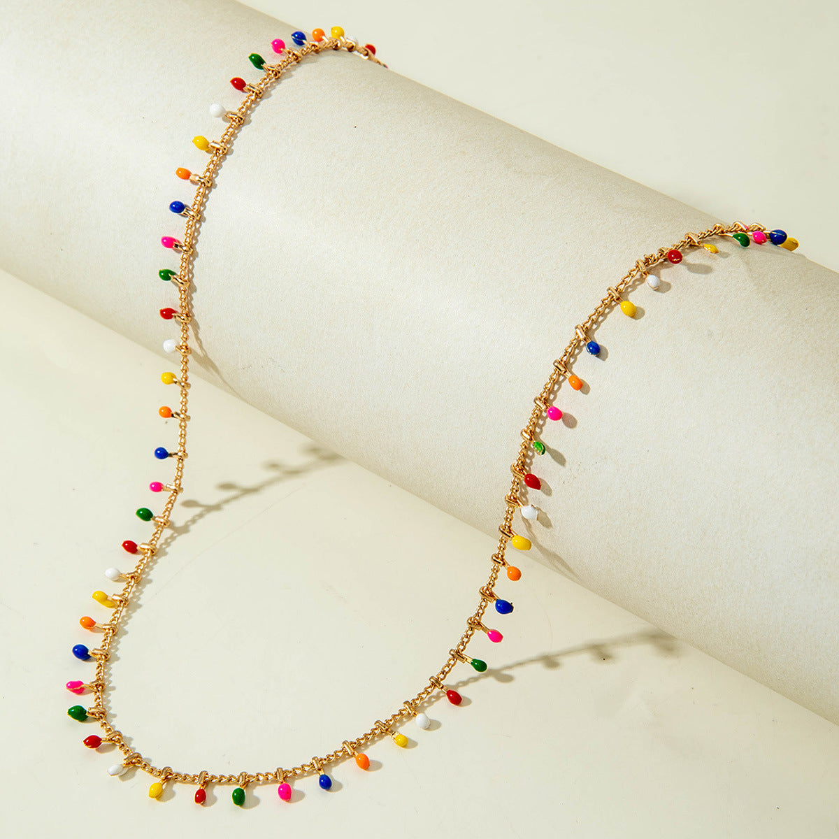 European and American Jewelry Retro Light Luxury High-end Cross Necklace Fashionable Tassel Multi-layer Stacking Wear Y Type Necklace