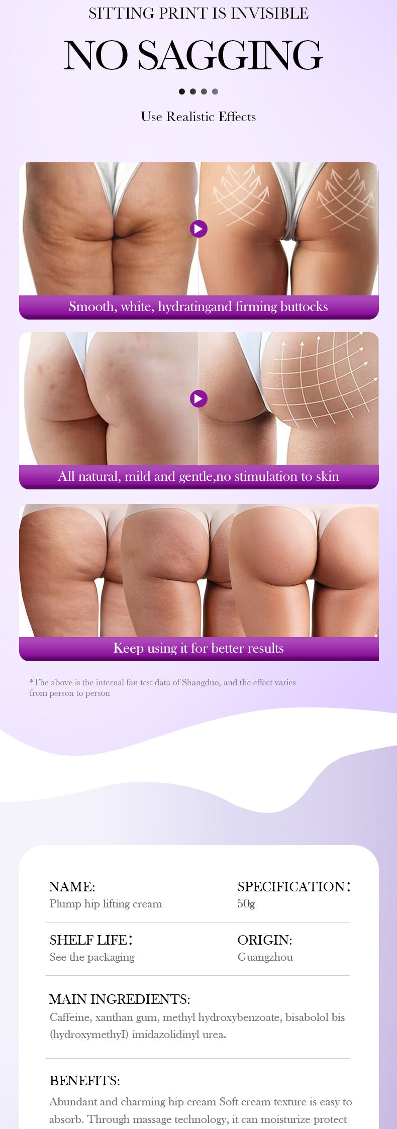 Buttocks Enhancement Cream50g ZOZU Plump and Lift Butt Body Care Products Cross-Border Wholesale