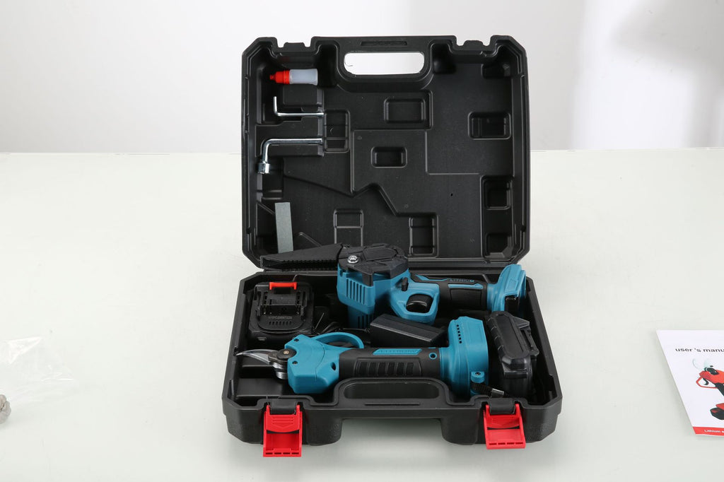 New Household Mini Electric Chainsaw Two-Piece Set Electric Garden Pruning Shears Multi-Functional Handheld Lithium Battery Pruning Shears