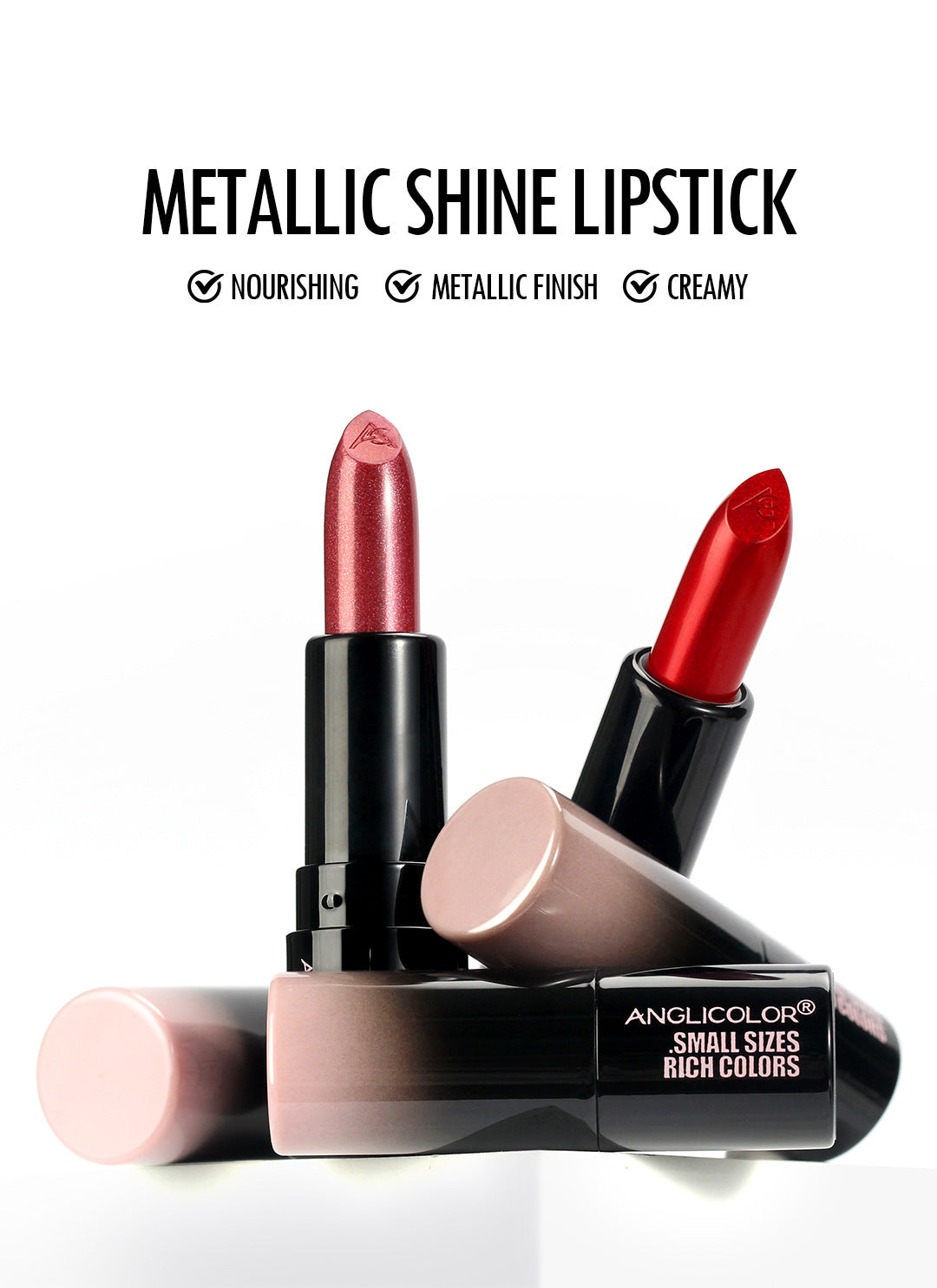 6Pack of Pearlescent Lipsticks Set, European and American Style, Fine Shimmer, Long-lasting, Waterproof, Non-fading, Non-transfer Lipstick Set