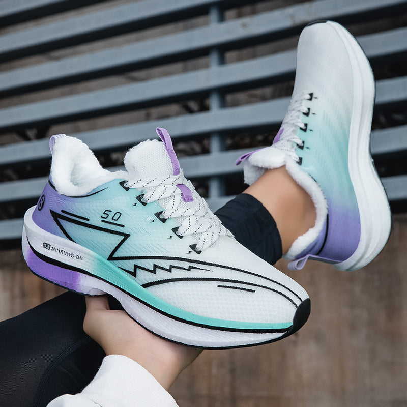 Red Rabbit8PRO Fleece-Lined Warm Running Shoes Outdoor Sports Casual Lightning Men and Women Real Explosive Carbon Plate Anti-Slip Running Shoes