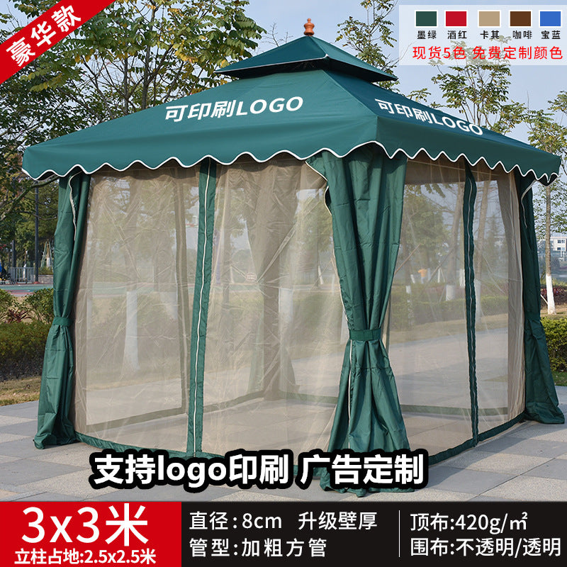 Outdoor Sunshade Canopy Rain Shelter Courtyard Garden Villa Four-legged Pavilion Advertising Event Large Roman Tent Umbrella Wholesale