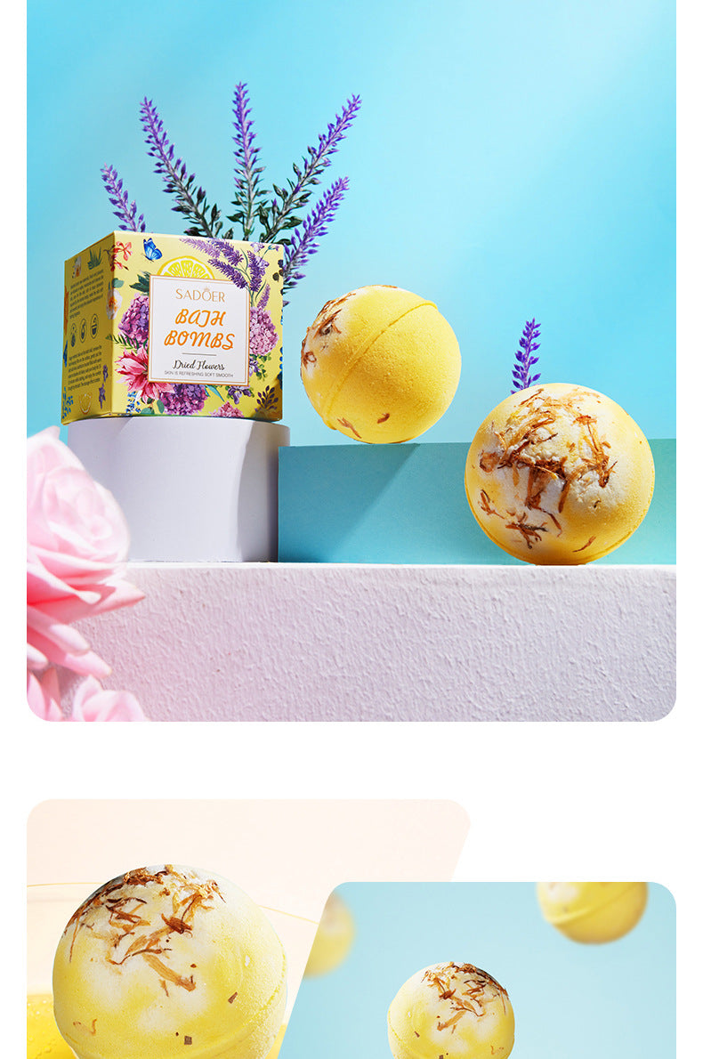 Full English Dried Flower Explosive Bath Salt Ball100gSADOER Clean Fragrance Bath Ball  Wholesale