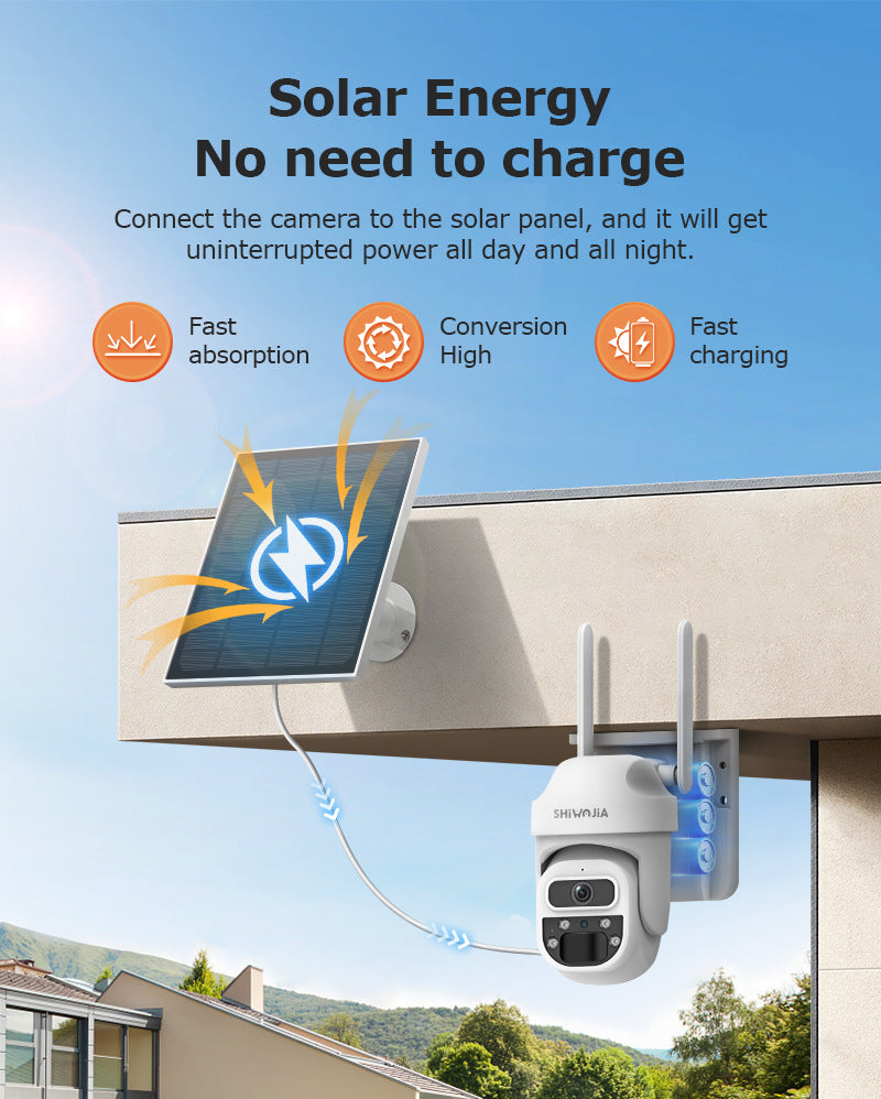 Factory Direct Sales4G Wireless solar camera with multi-zone coverage300Wanshuang Night Vision Garage Corridor Monitoring