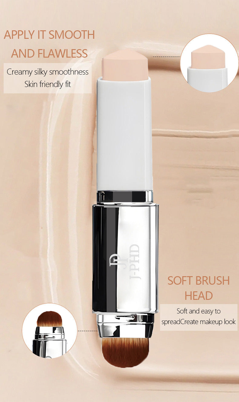 Spot Goods J-PHD 2-in-1 Foundation Stick13g Double-ended lightweight concealer foundation with brush, natural finish