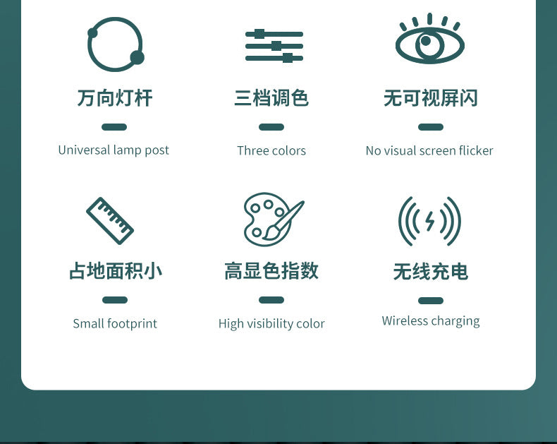 hot LED Study Desk Lamp Wireless Charging Lamp Desk Lamp Bedroom Night Light Eye Protection Office Desk Lamp