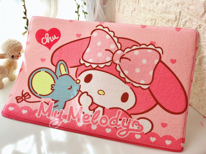 Flannel Mat Cartoon Kitty Bathroom Water Absorption Non-Slip Door Mat Pudding Dog Bathroom Mat Labeling and Dropshipping