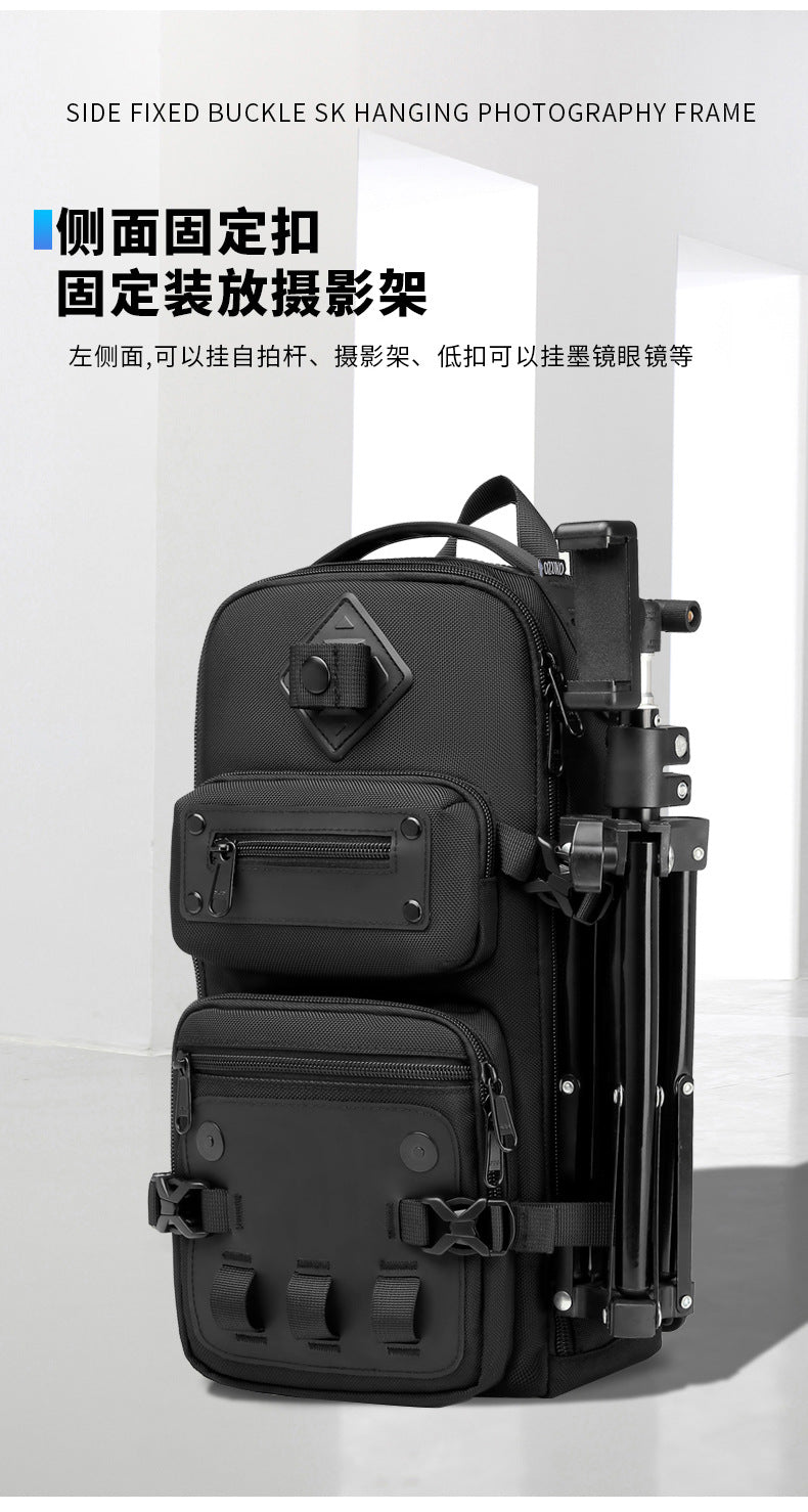 OZUKO Tactical Chest Bag Men's Crossbody Bag Shoulder Bag Men's Outdoor Sports Waterproof High-Quality Men's Bag