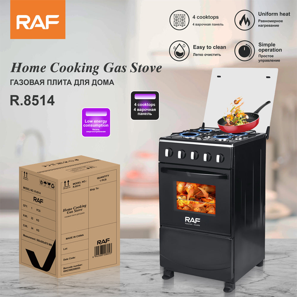RAF Gas Four-Burner Stove Panel Household Low Energy Liquefied Gas Countertop with Flameout Protection and Cabinet R.8514