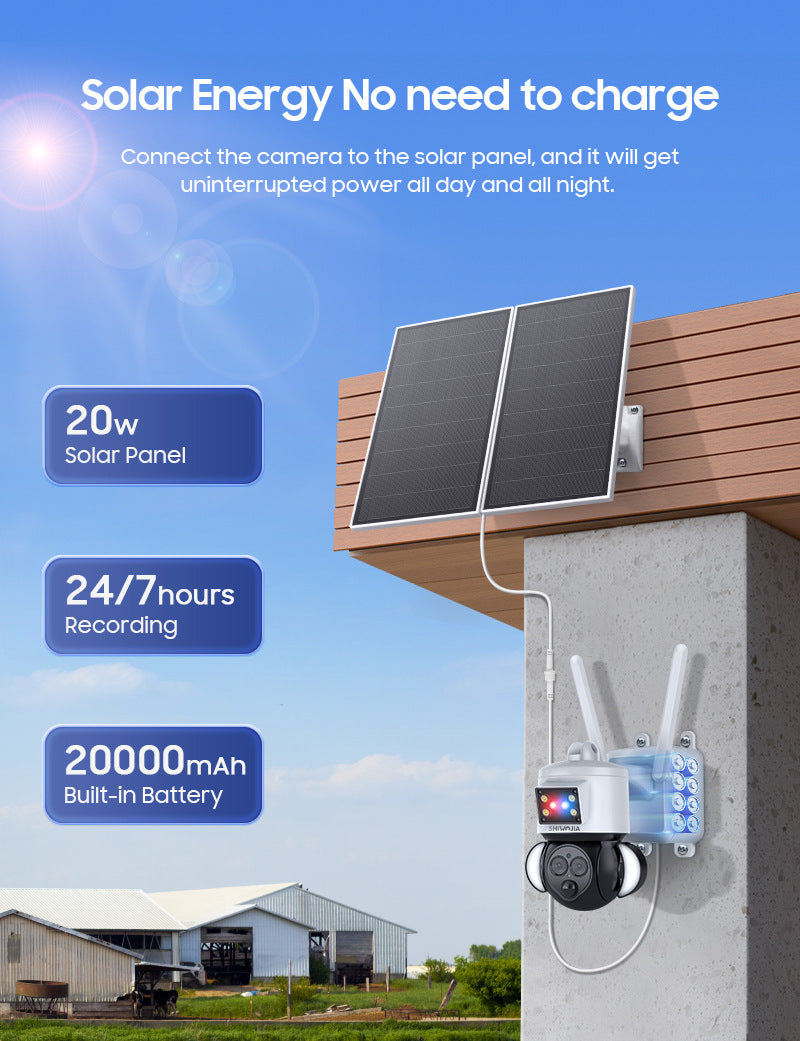 Exclusive Supply4G Solar-powered Camera12Zoom20W Solar Panel Camera24Hourly Continuous Recording