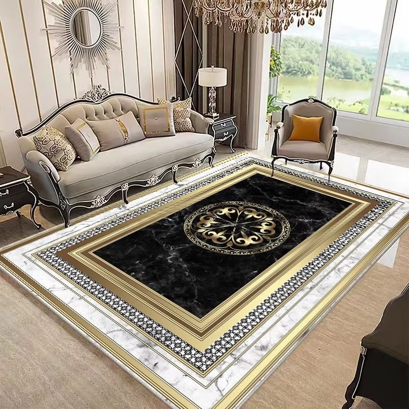Crystal Velvet Carpet Luxury Stain-Resistant Easy Care Sofa Coffee Table Rug Home Bedroom Wear-Resistant Non-Slip Bedside Warm Blanket