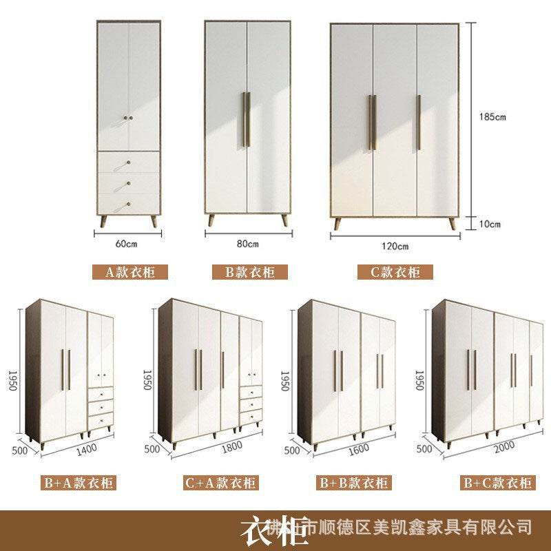 Factory Direct Supply Economical Rental Wardrobe Storage Simple Combination Two-Door Three-Door Panel Storage Apartment Wardrobe
