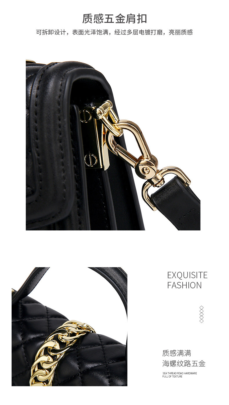 New Women's Bag Trendy Fashion Retro Quilted Small Square Bag Personality Stylish Simple Crossbody Women's Bag Handbag