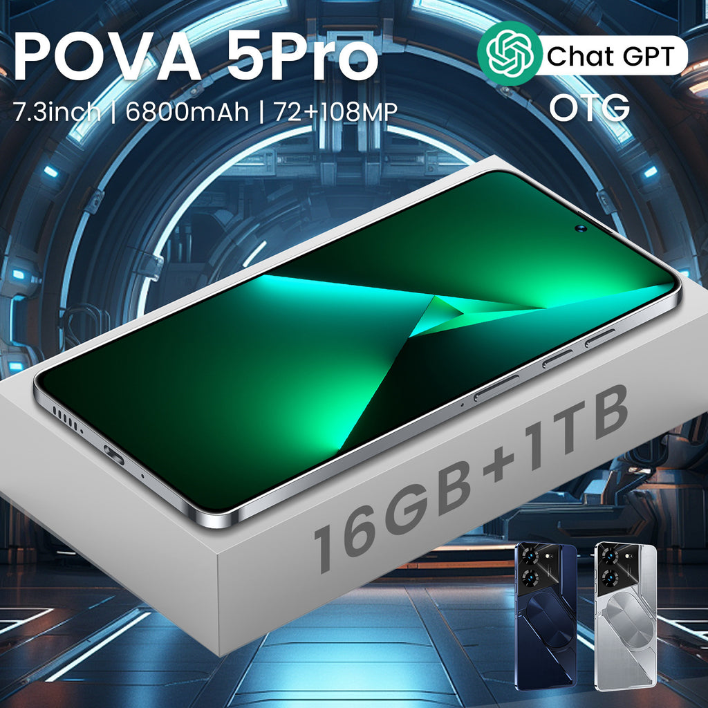 Brand new phone Pova5Pro Super Large Screen16+1T Android Smartphone Source Factory Price