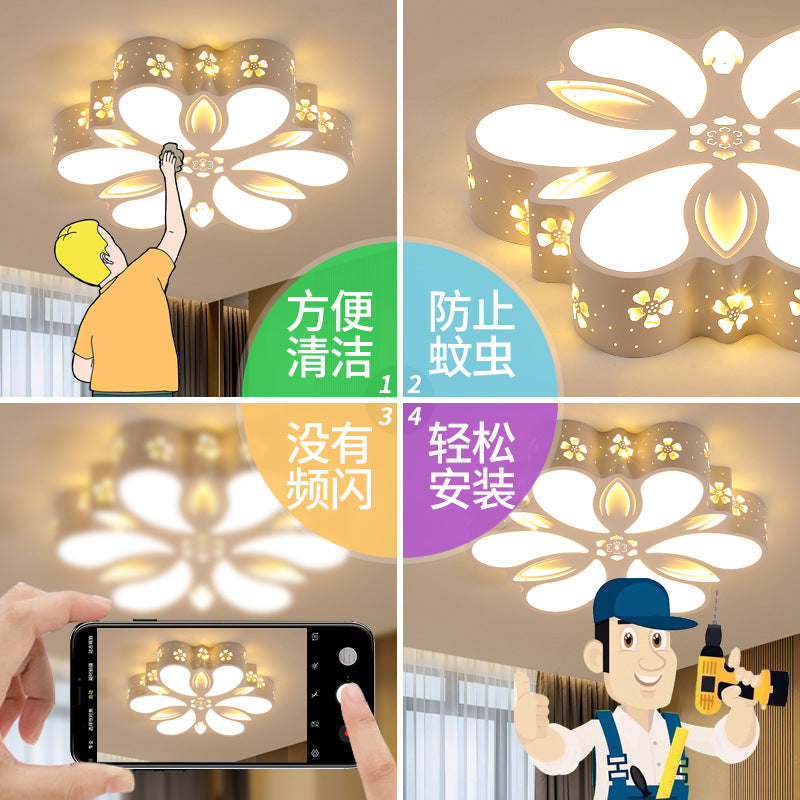 New Bedroom Lamp Simple Fashion Children's Room Lighting Warm Romantic Living Room Decor Creative LED Ceiling Lamp