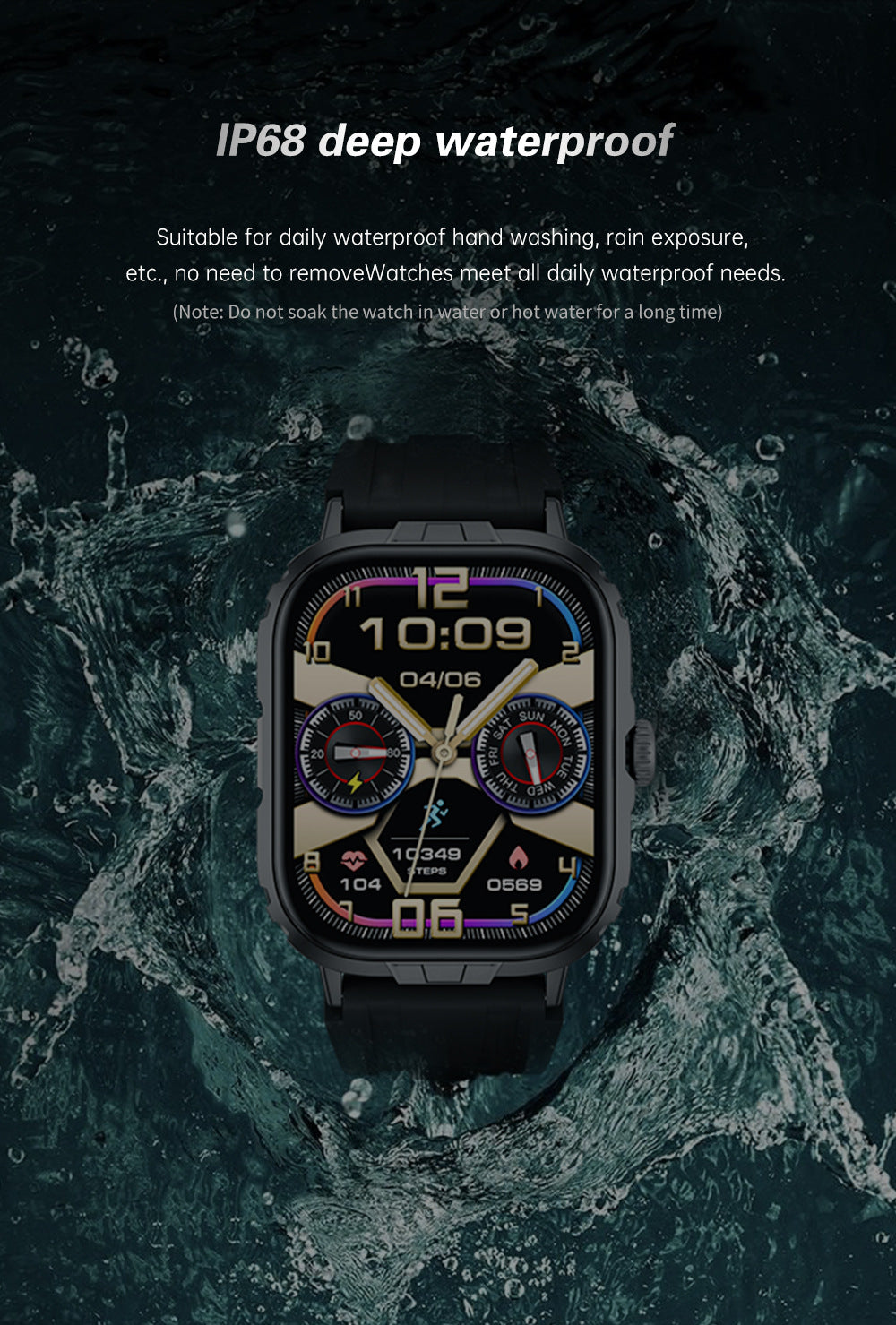 M106Smart Watch2.01inch Bluetooth Call True Heart Rate Pedometer Sleep Depth Waterproof Three-Proof Sports