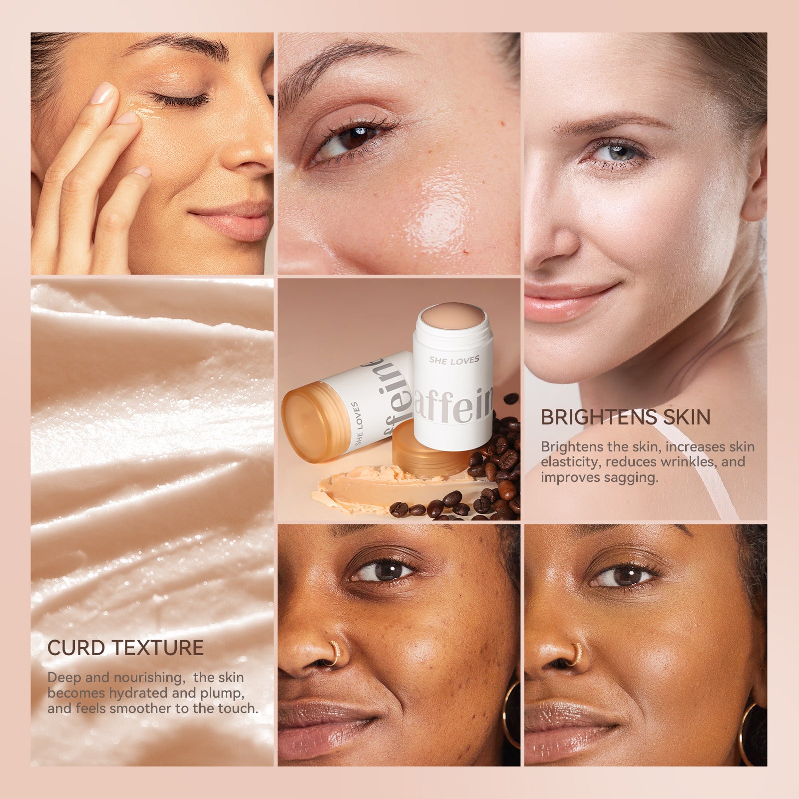 Exclusive Supply SHE LOVES Caffeine Firming Essence Stick Lifting Firming Diminishing Fine Lines Hydrating Cream