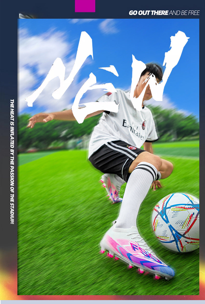 Manufacturer Football Shoes Long Spikes Student Adult Outdoor Turf Training Shoes Professional Competition Sports Shoes Wholesale