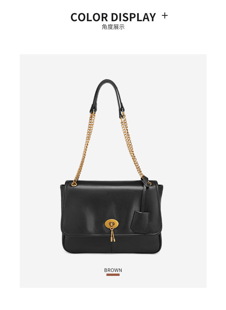 Vintage Casual Fashion High-End Single Shoulder Bag New Melad Chain Bag Autumn Winter Simple Commuter Crossbody Women's Bag