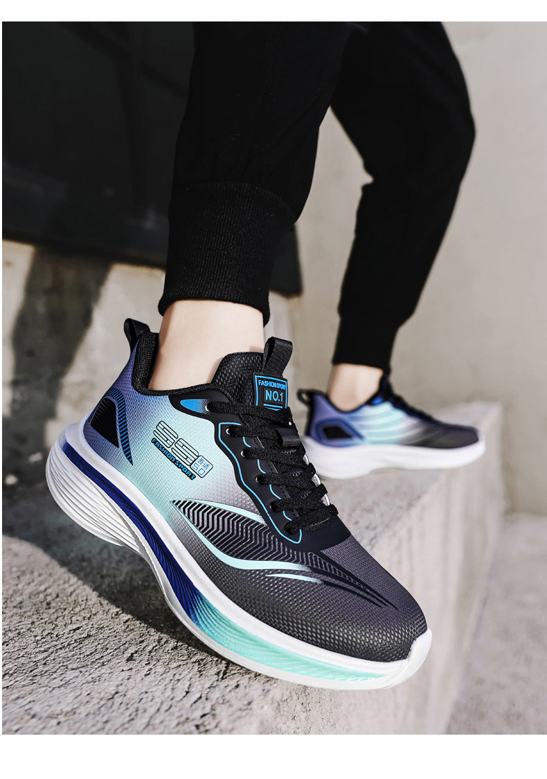 2025New mesh breathable men's casual running shoes ultra-light thick-soled non-slip trendy fashion sneakers