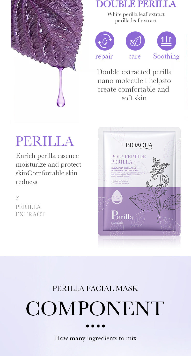 Perilla Mask25g BIOAOUA Polypeptide Hydrating Moisturizing Tablets for Cross-Border Wholesale