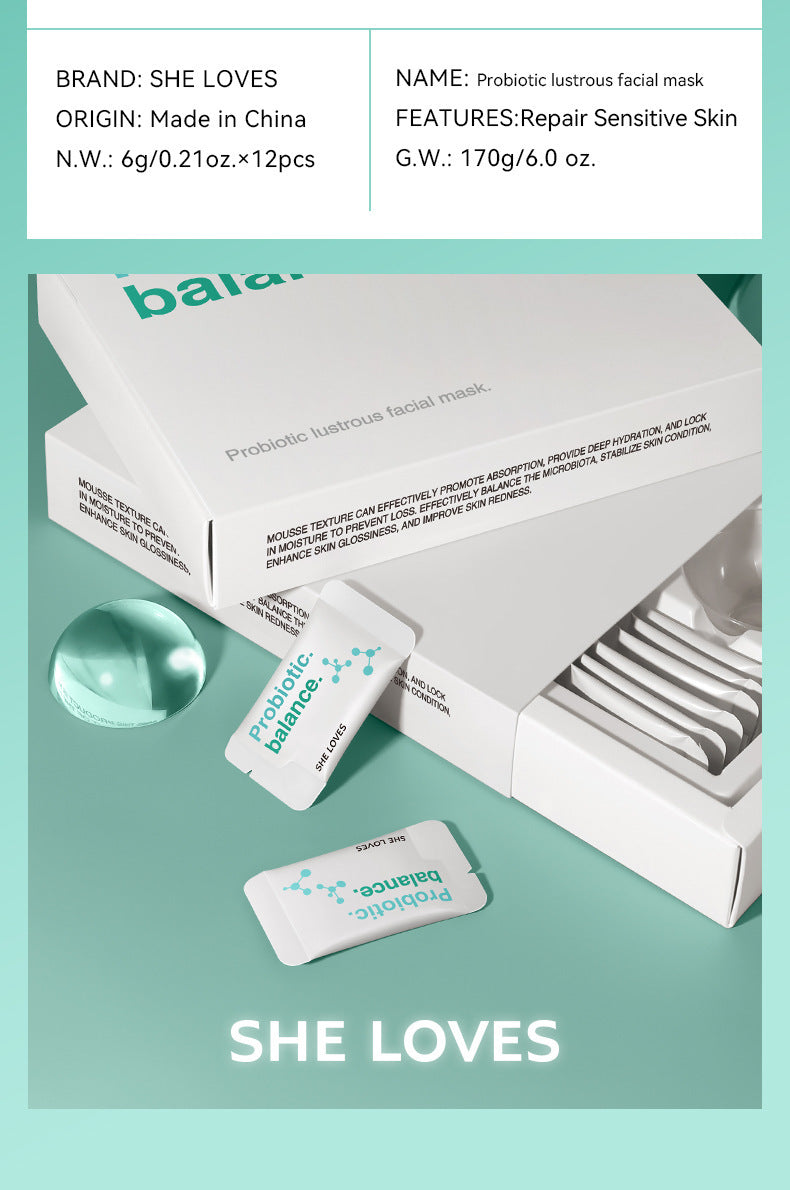 Probiotic Hydrating Mask Set for Moisturizing, Stabilizing, Repairing, Seasonal Changes, Night Recovery, and Soothing