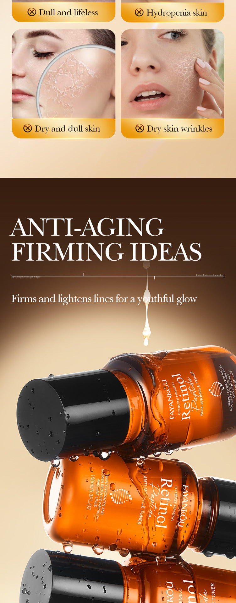 Full English Retinol Peptide Skincare Series  FAYANKOU Amino Acid Facial Cleanser  Wholesale