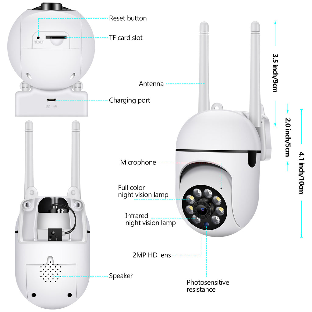 Minions Surveillance Dome Camera Factory direct sales dual antenna mount wireless camera for indoor home use WiFi Ball Machine