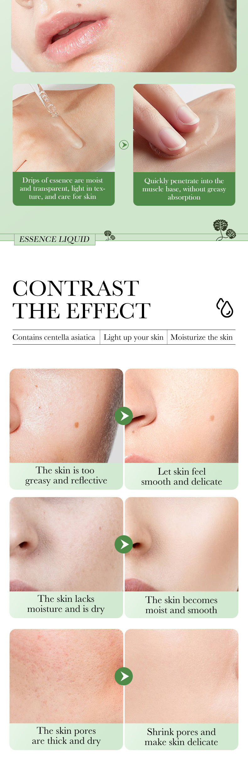 Centella Asiatica Skin Care Set in English BIOAOUA Cleansing, moisturizing and moisturizing six-piece set  foreign trade wholesale