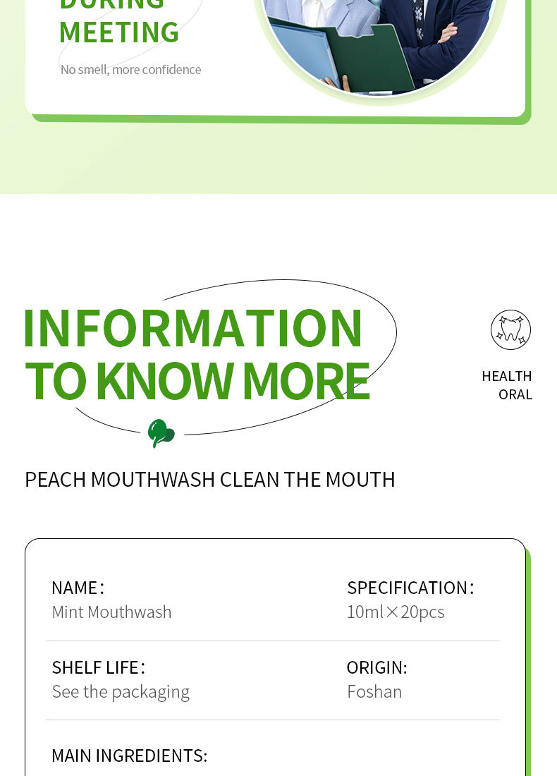 Full English Mouthwash Box Set SADOER Disposable Portable Oral Cleaning Care  Foreign Trade Wholesale