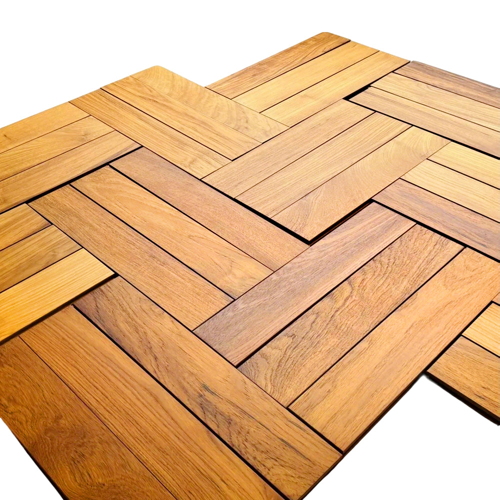 Premium 15mm Multi-Layer Teak Wood Flooring Custom Color Gloss Surface Finish Stylish Residential Exterior Basement Park
