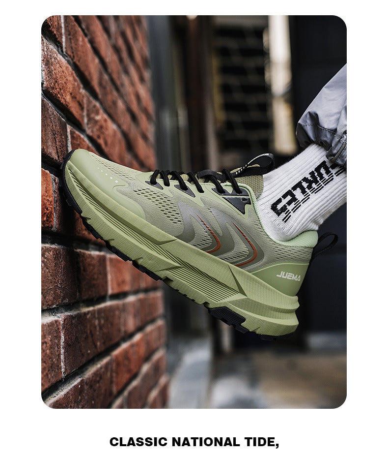 Men's Shoes New2025Mesh Breathable Running Shoes Anti-Slip Shock Absorption Lightweight Soft Sole Sports Shoes Manufacturer Wholesale