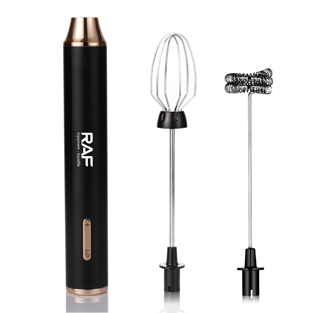 RAF Cafe Electric Milk Frother Milk Stirrer Whisk Egg Beater Coffee Frother Home Use 2-in-1