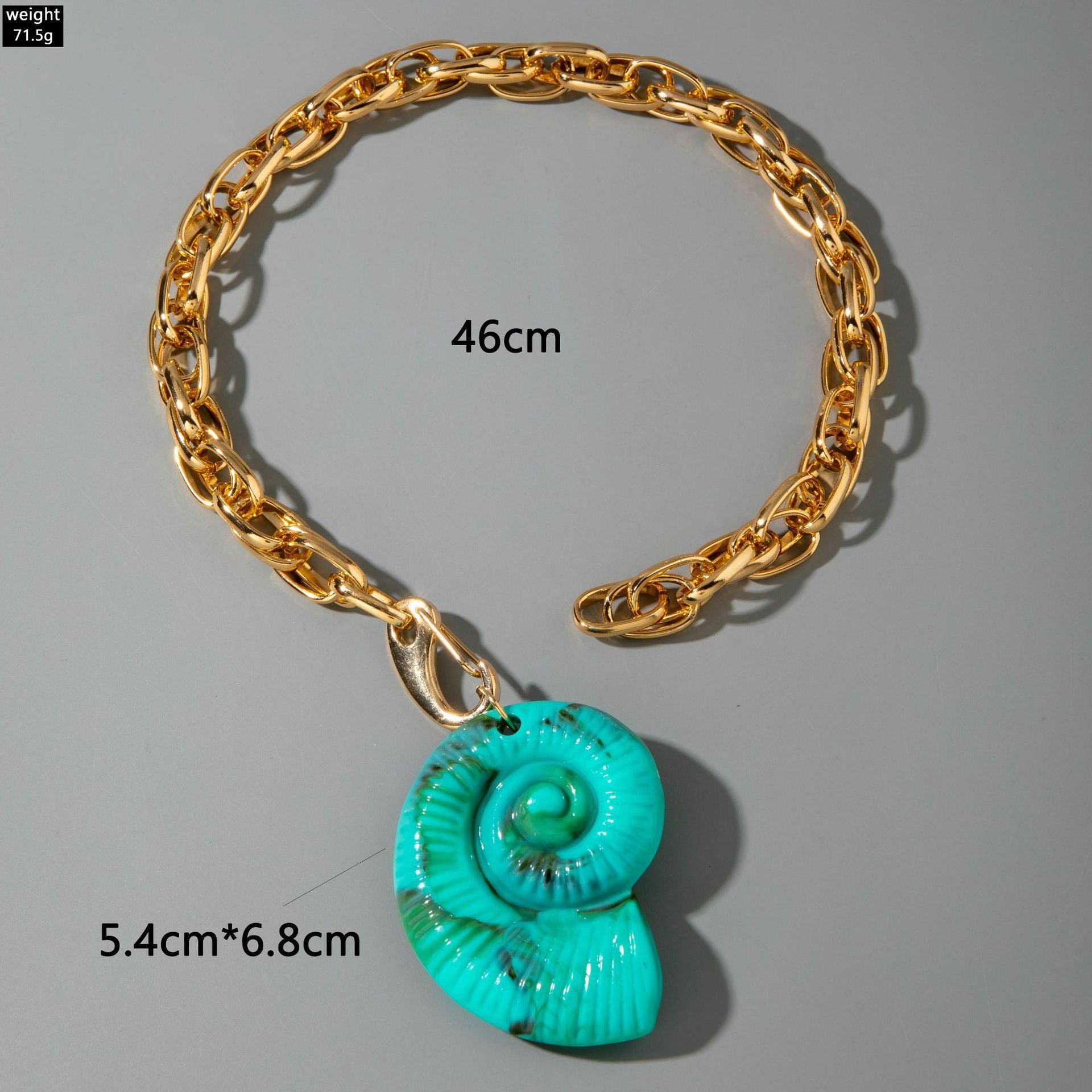 European and American Style Jewelry Five-Pointed Star ccb Exaggerated Pendant Necklace Fashionable and Unique Sweet Cool Style Necklace Wholesale